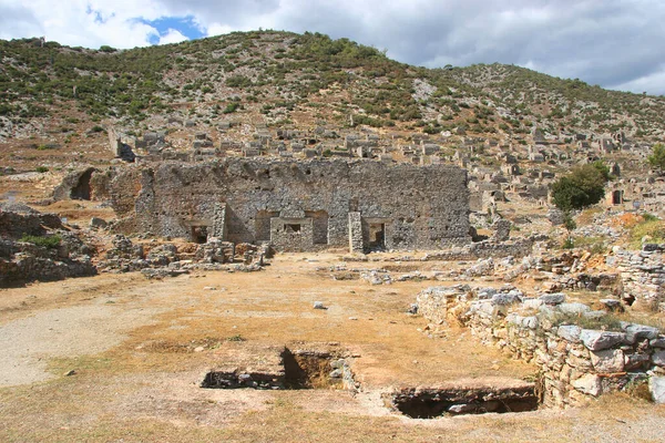 Ruinas Antigua Ciudad Costera Anamurium Casas Ciudadela — Foto de Stock