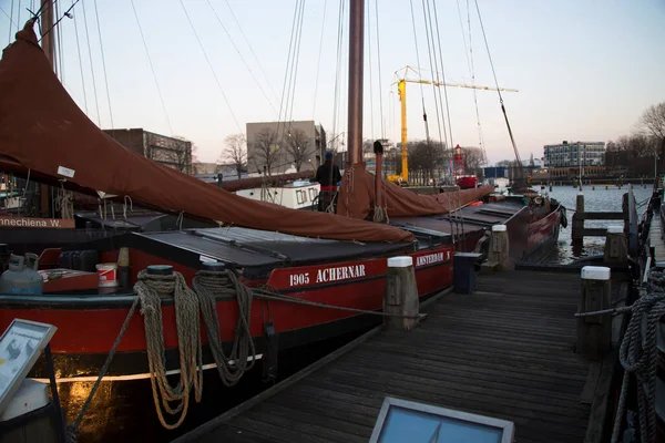 Boote Kanal Der Stadt Amsterdam Niederland — Stockfoto