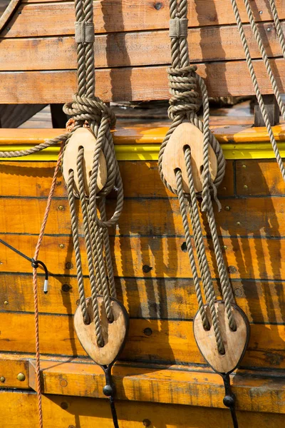 Historisk Segelfartyg Detalj — Stockfoto