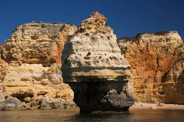 Formações Rochosas Erodidas Com Arcos Buracos Cavernas Arenito — Fotografia de Stock