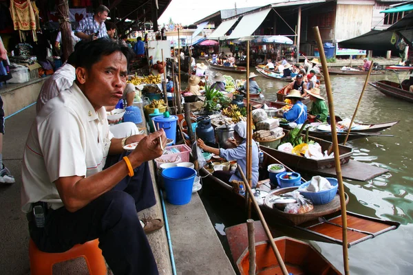 Mercado Del Agua Ciudad Tailandia — Foto de Stock