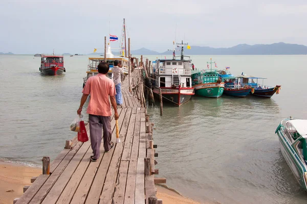 Barcos Pesca Playa Tailandia — Foto de Stock