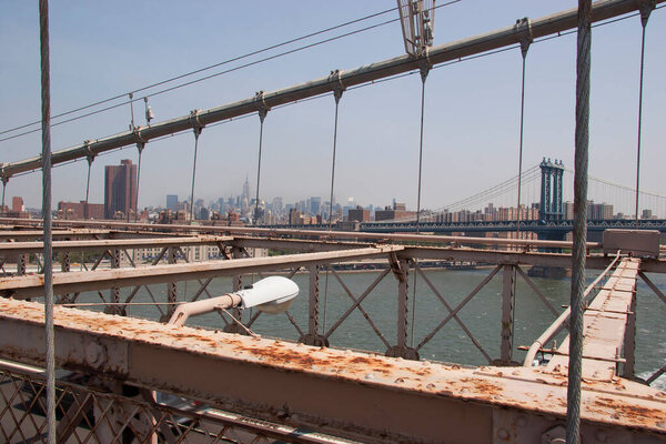 Urban view of New York bridge
