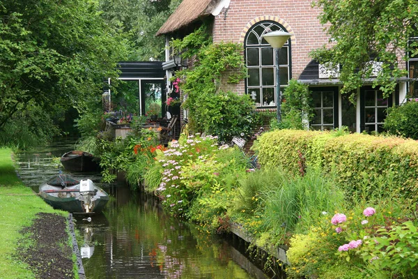 Tranquil View Village Giethoorn Netherlands — 스톡 사진
