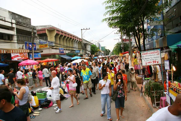 Uitzicht Lokale Boerenmarkt Thaise Bazaar Met Eten — Stockfoto