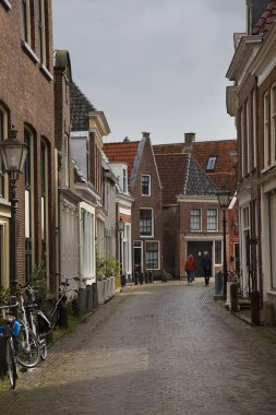 Tipik bir Frizya kırsal sokak manzarası 