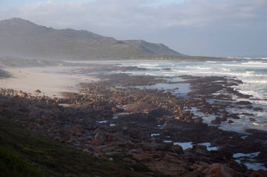 Kayalık kıyı şeridi ve okyanus manzarası 