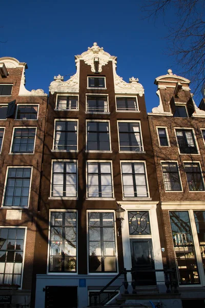 Старые Здания Улицах Города Амстердам Нидерландские Земли — стоковое фото
