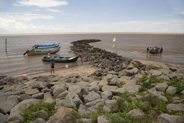 Poranne Wędkowanie Plaży Munduk Indonezja — Zdjęcie stockowe