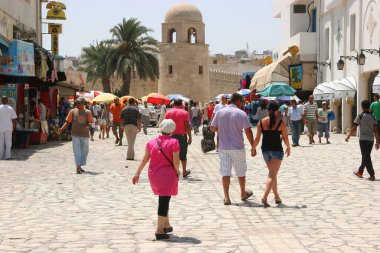 Eski Arap şehir pazarı manzarası