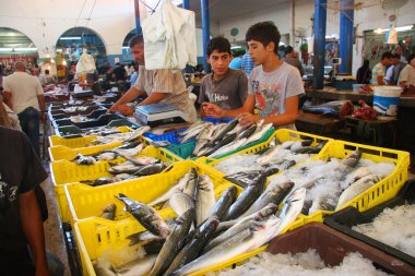 Arap eski kasabasının yerel pazarı