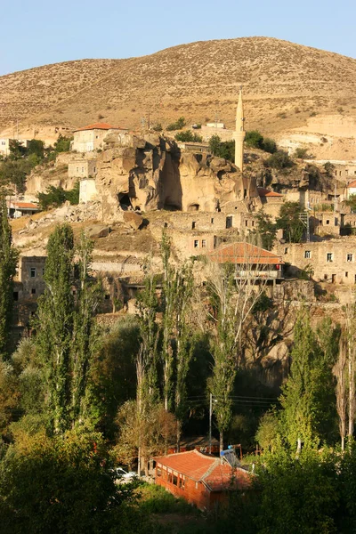 Landschap Een Stenen Huizen Cappadocië Kalkoen — Stockfoto