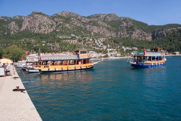 Scenic View Boats Moored Waterfront — Stock Photo, Image