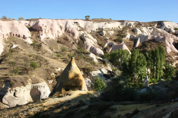 Słynne Starożytne Skalne Mieszkania Cappadocia Turcji — Zdjęcie stockowe
