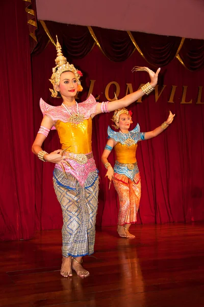 Traditionele Thaise Dansen Het Podium Getoond Thailand — Stockfoto