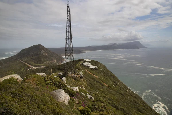 view of the cable tower in the mountains