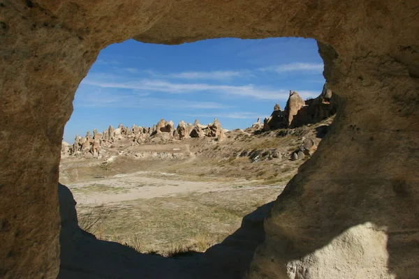 Słynne Starożytne Skalne Mieszkania Cappadocia Turcji — Zdjęcie stockowe