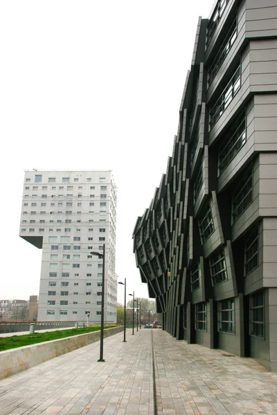 Fasády Skandinávské Moderní Architektury Městě — Stock fotografie