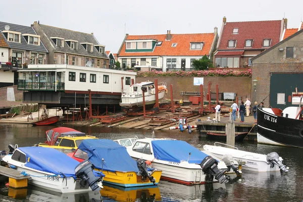 Harbor Boats European City — Stock Photo, Image