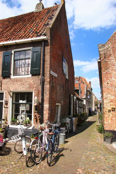 Les Façades Des Maisons Village Elburg Aux Pays Bas — Photo
