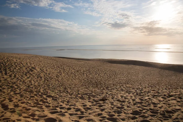 Güneşli sahilin güzel manzarası