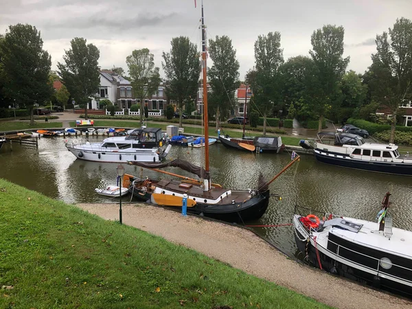 Vista Los Barcos Amarrados Muelle Frente Mar Holanda — Foto de Stock