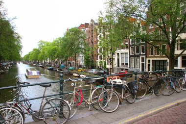 Hollanda, Amsterdam 'daki kanal manzarası