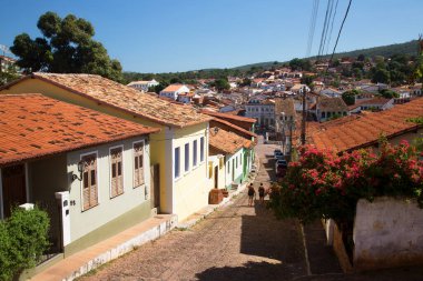 Eski otantik mimari ve seyahat şehri Portekiz 'deki insanlar