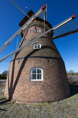 Ayrıntılar ve yakın çekim tipik Hollanda yel değirmeni