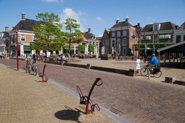 Weesp şehrinin gündüz manzarası, Hollanda