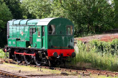 Ormanda eski bir buharlı lokomotif