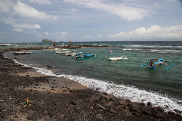 Playa Con Barcos Arena — Foto de Stock