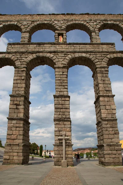 Segovia Spanje Het Oude Romeinse Aquaduct — Stockfoto