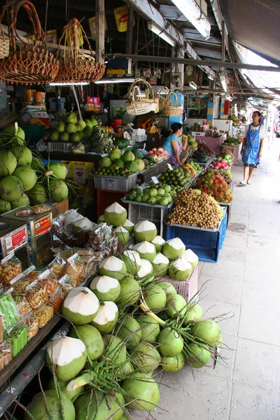 Yerel Çiftçi Pazarı Manzarası Tayland Pazarı Yiyecek — Stok fotoğraf