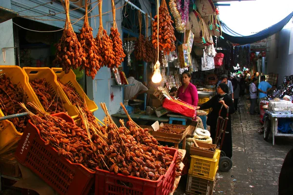 Arap Eski Kasaba Gıda Pazarına Bakış — Stok fotoğraf