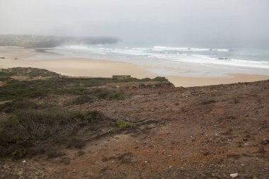 Portekiz 'de güzel bir plaj fotoğrafı.