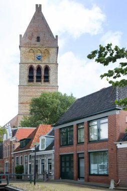 Tipik bir Frizya kırsal sokak manzarası 