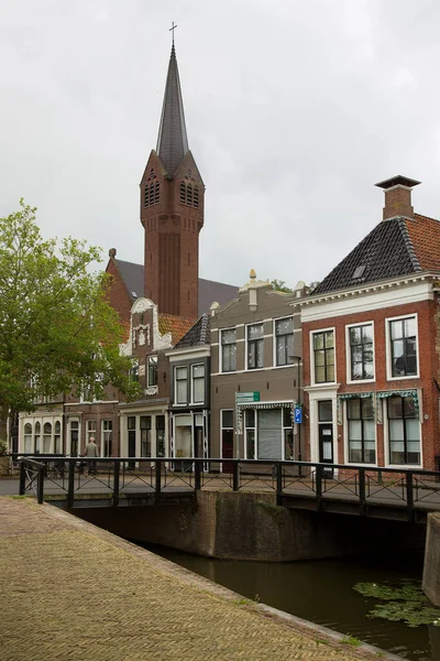 View Typical Frisian Rural City Street — Stock Photo, Image