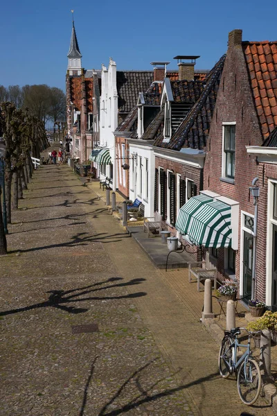 Typiquement Hollandaise Ville Historique Sloten Avec Vieilles Maisons Canal — Photo