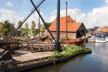 Weesp şehrinin gündüz manzarası, Hollanda