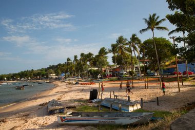 Halkın plaj sahnesinde insanlar gün ışığında