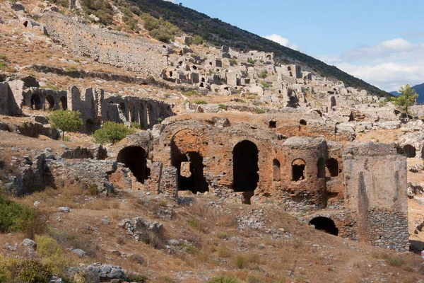 Eski sahil şehri Anamurium 'un kalıntıları, kaleler, şehir duvarları. 