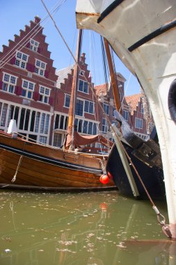 Amsterdam, Hollanda: Eski şehrin şehir merkezinin manzarası