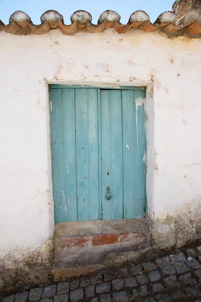 Vieja Puerta Madera Color Azul — Foto de Stock