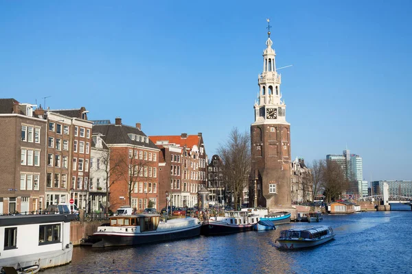 Tipici Edifici Architettonici Olandesi Nella Cintura Del Canale Amsterdam Con — Foto Stock