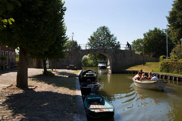 Barcos Vista Panorâmica Canal — Fotografia de Stock