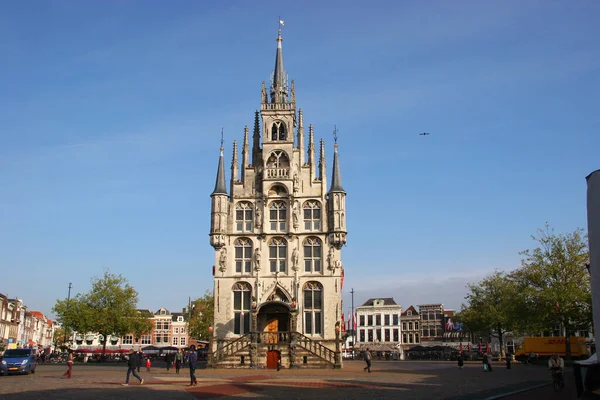 17E Eeuws Oud Stadhuis Het Centrum Van Stad — Stockfoto