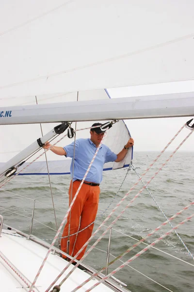 Unknown Group Men Fishing Yacht — Stockfoto