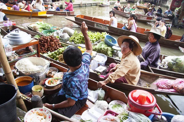 Vista Del Mercado Bangkok Agua Tailandia — Foto de Stock