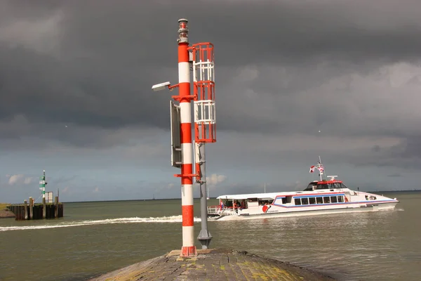 Vue Bateau Dans Eau Mer — Photo